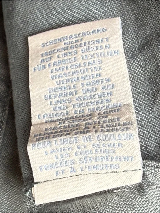 Boden Linen Roll Sleeve Shirt Dress with Waist Tie | Gray-Green | Size 6 - Picture 6 of 6